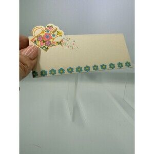 Vintage Hallmark Shower Place Cards Watering Can Floral Design 8 Count